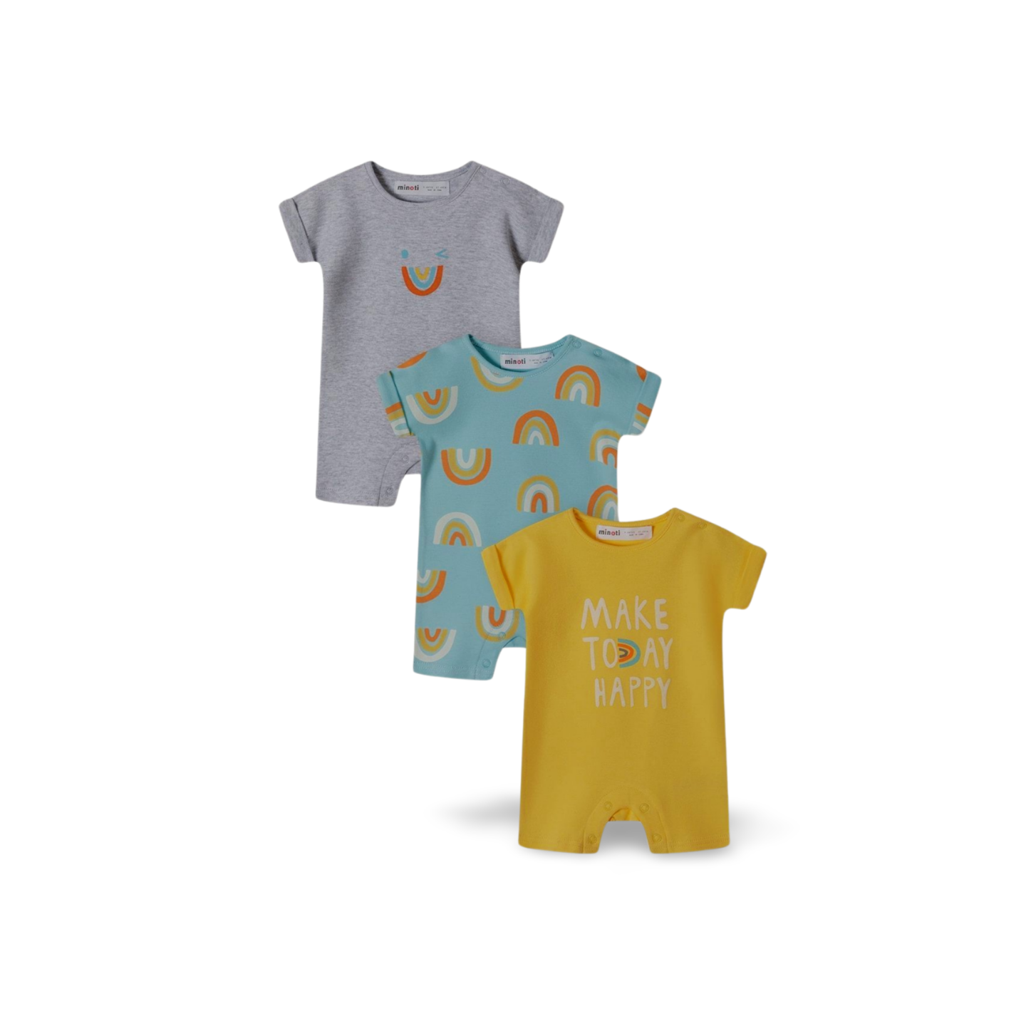 Minoti - 3 Pack Baby Boy Romper