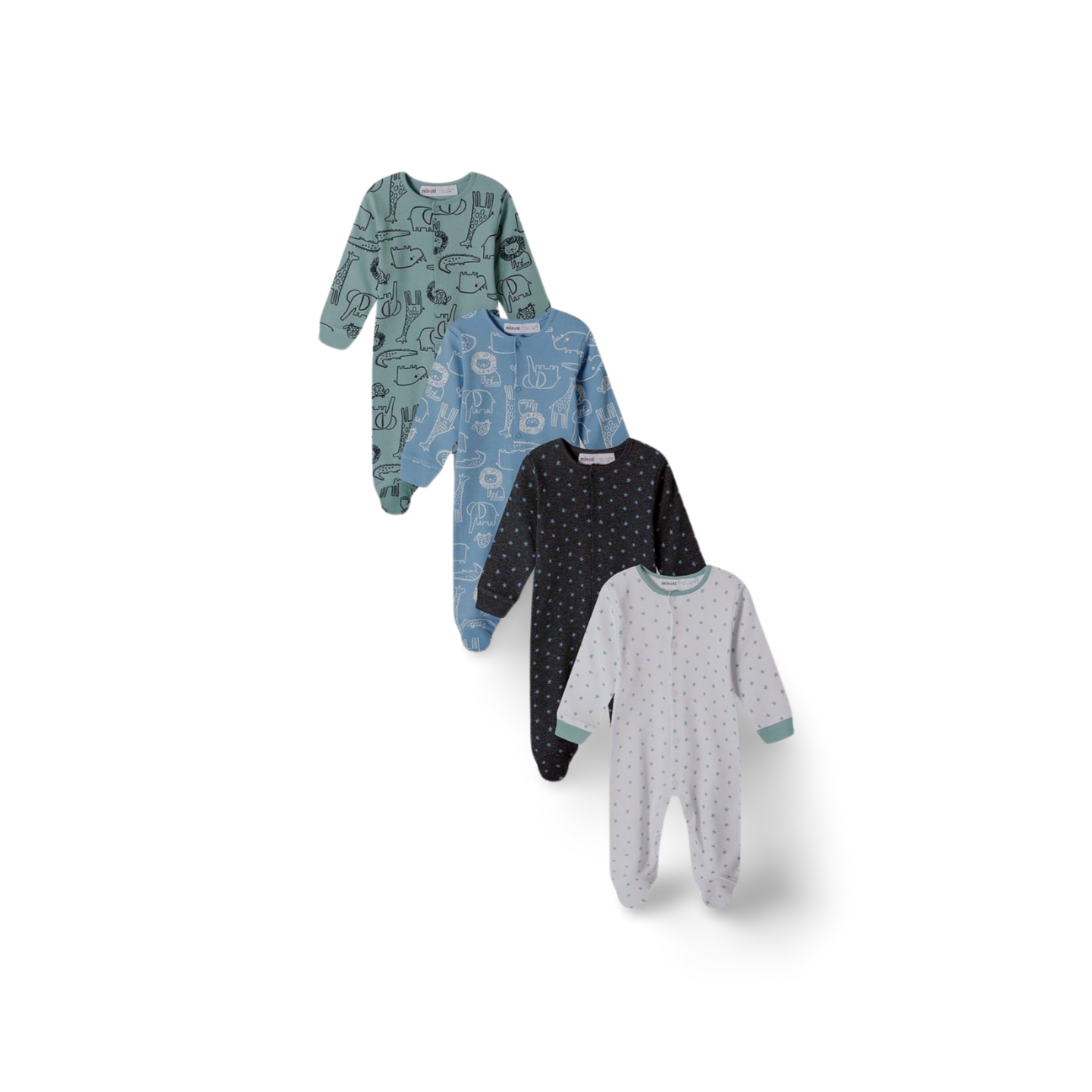 Minoti - Set of 4 baby overalls