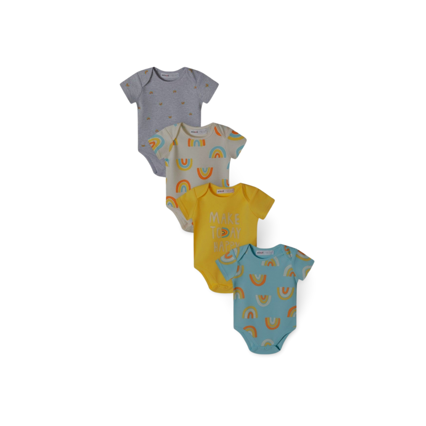 Minoti - Set of 4 bodysuits "RAINBOW"
