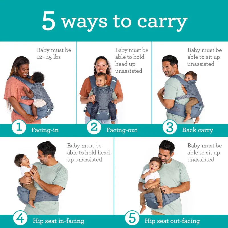 Infantino - Hip Rider Plus 5-In-1 Hip Seat Carrier
