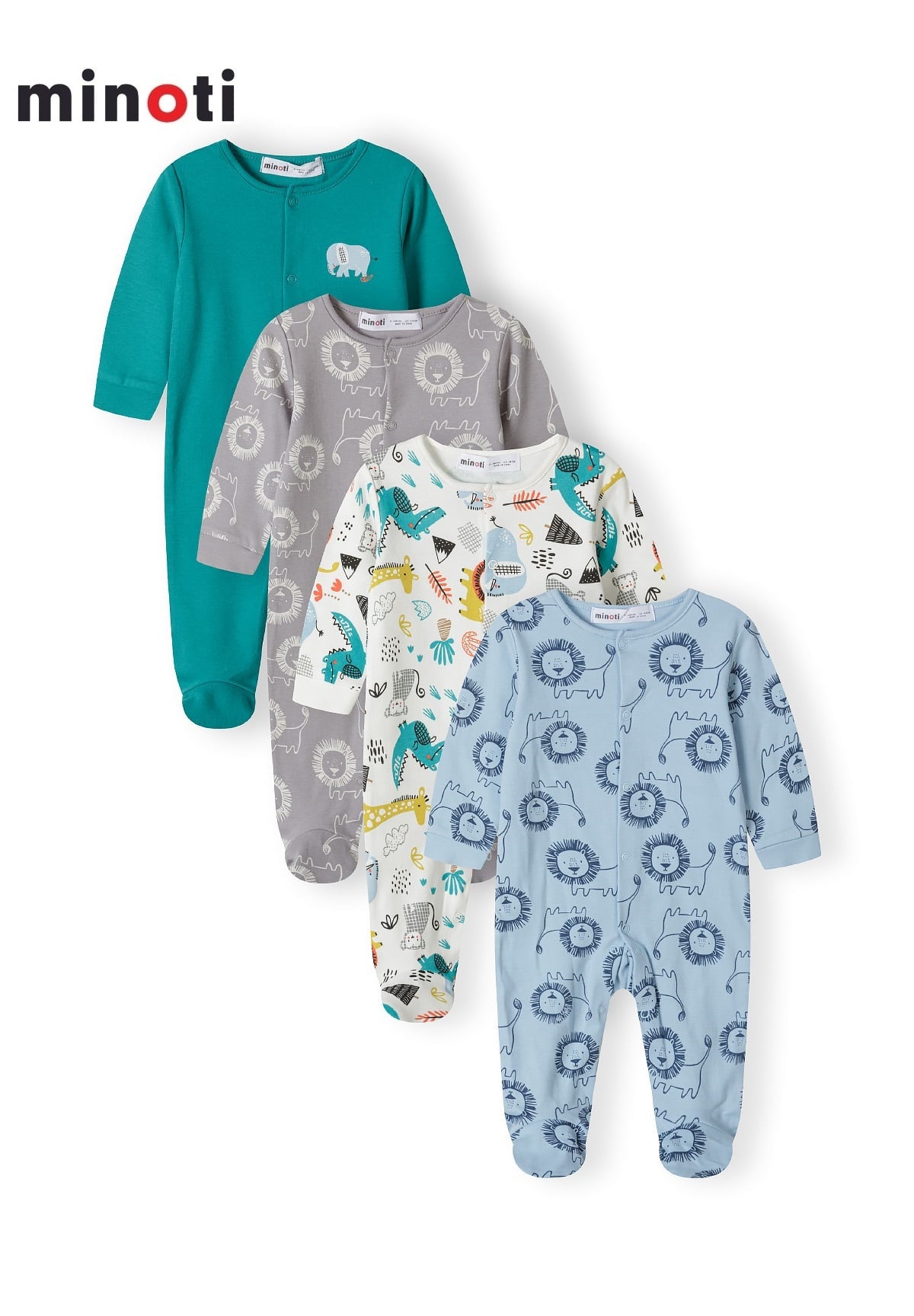 Minoti - Interlock 4 Pack Sleepsuit