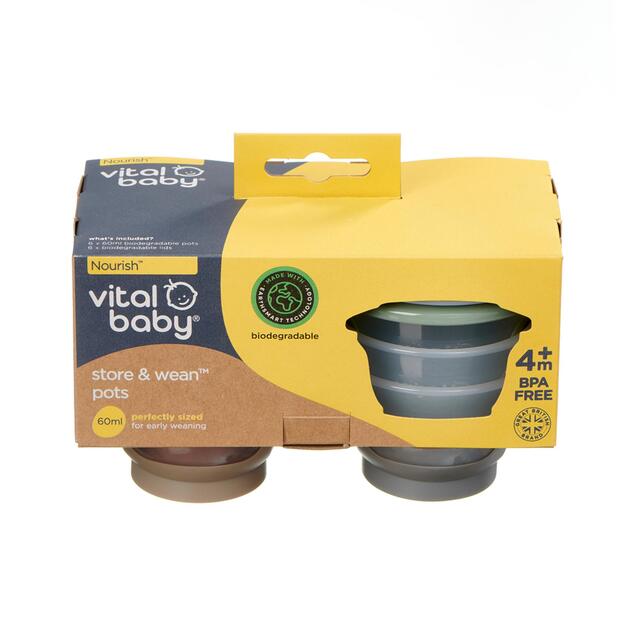 Vital Baby - nourish store and wean pots 60ml 6pk - natural