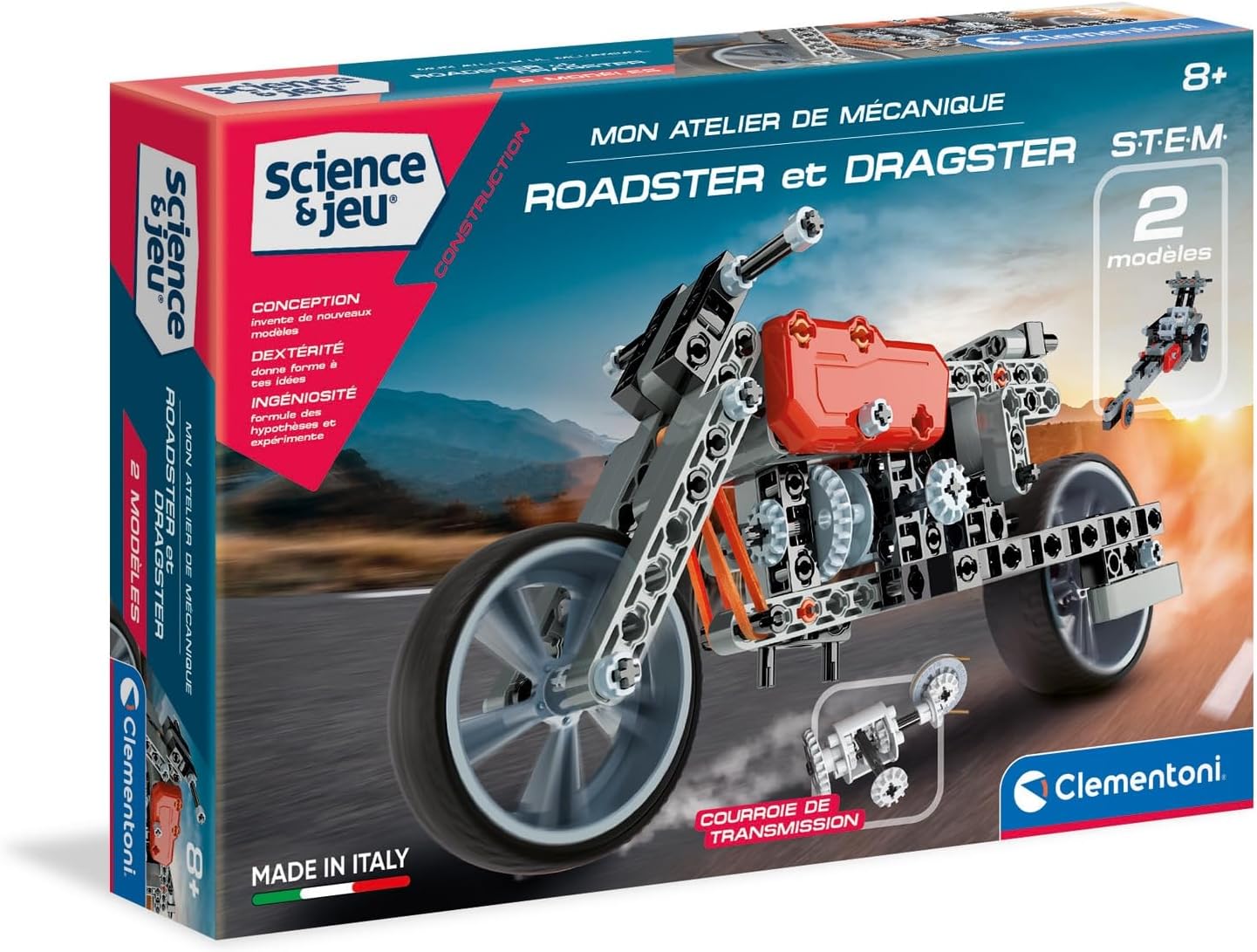 Clementoni - Science Et Jeu, Mechanical workshop, Roadster & Dragster