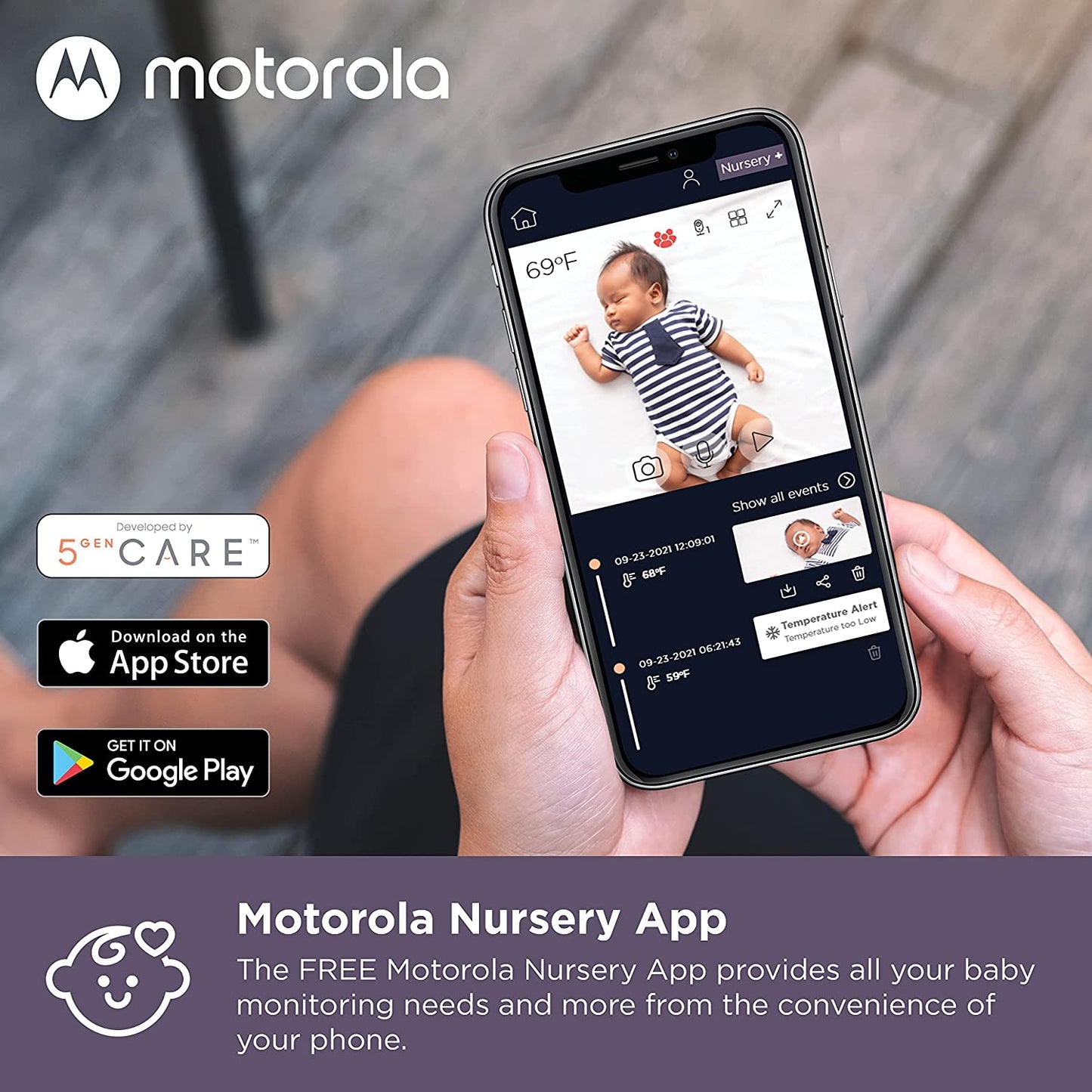 Motorola Baby Monitor VM44 - WiFi Video Baby Monitor with Camera 4.3" HD Screen