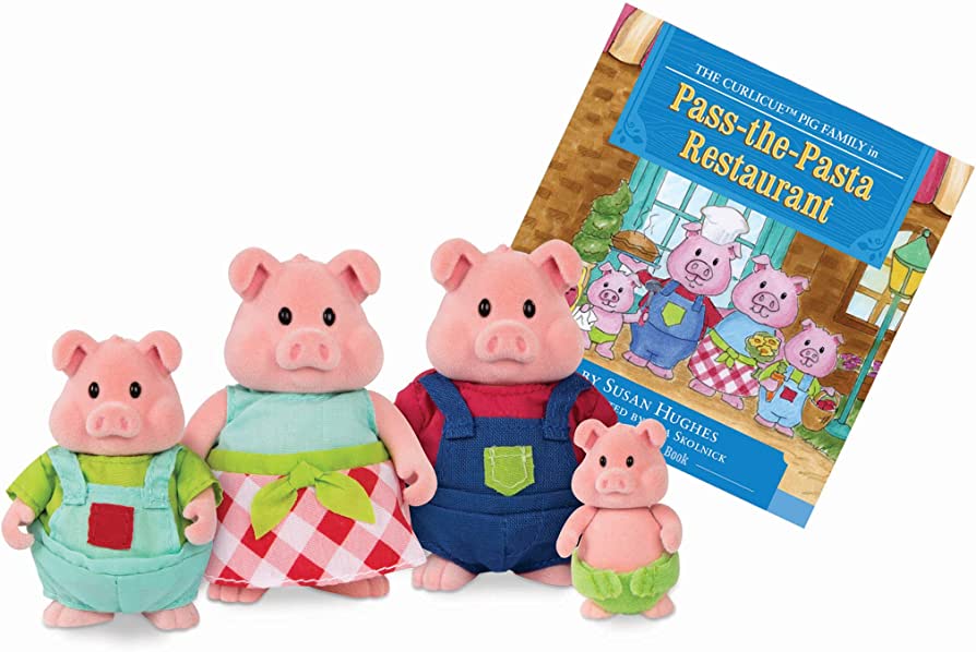 Li'l Woodzeez - The Curlicue Pigs Family (storybook included)