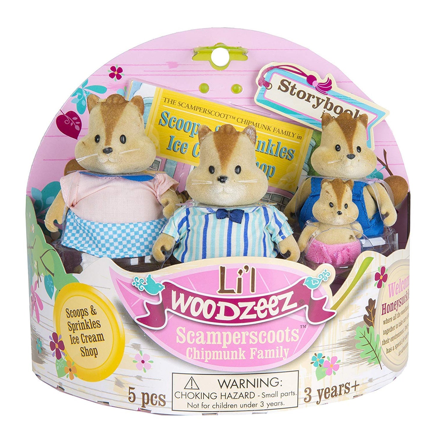 Li'l Woodzeez - Scamperscoots Chipmunk Family (storybook included)
