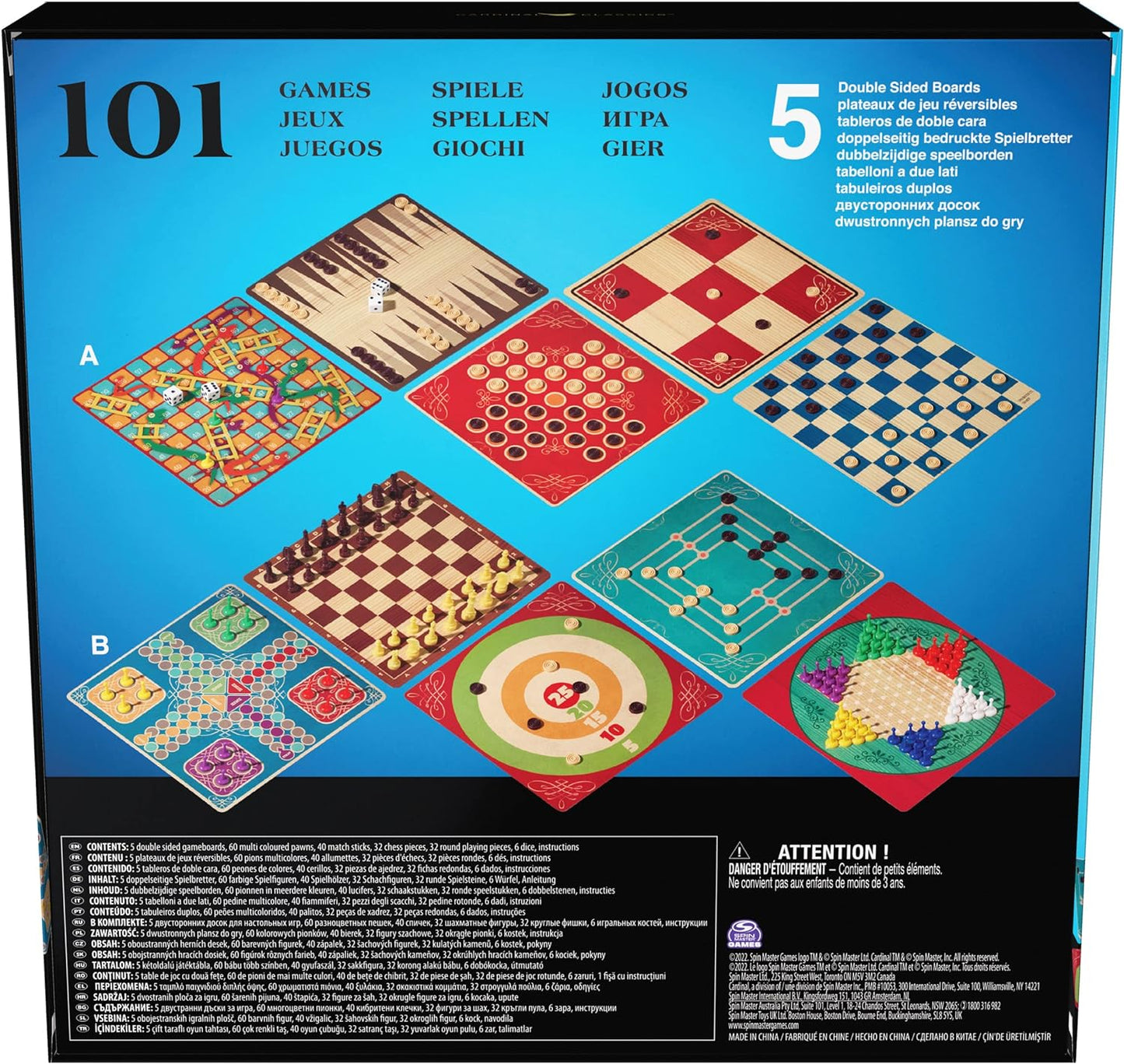 Spin Master - Cardinal, 101 Board Games Set