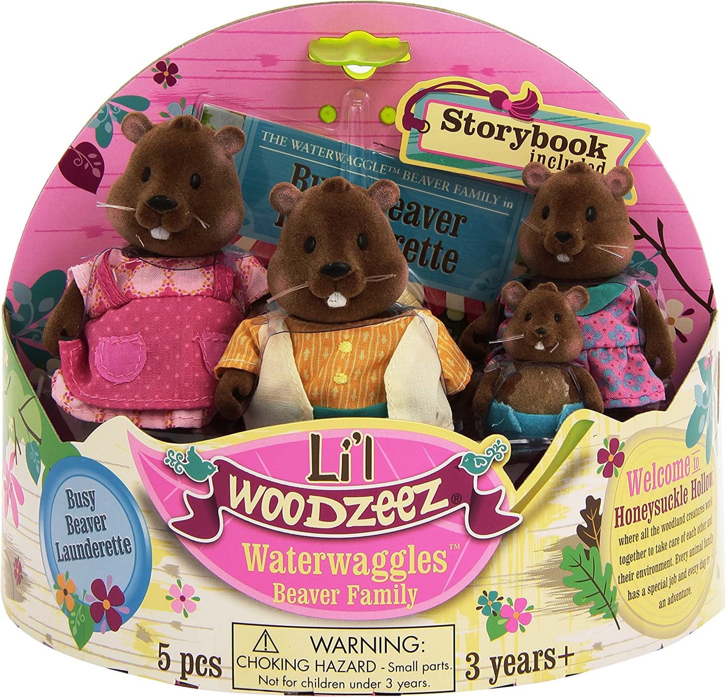 Li'l Woodzeez - Waterwaggles Beaver Family (storybook included)