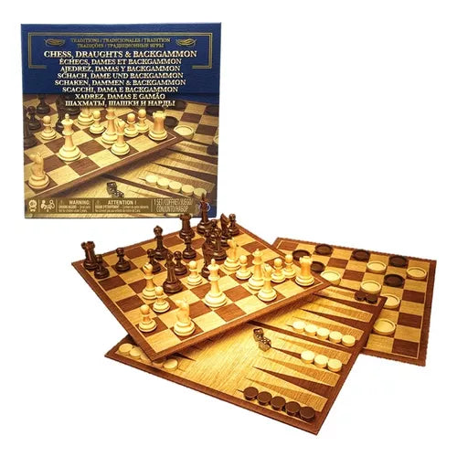 Spin Master - Cardinal, Chess And Draughts, Backgammon Play Set