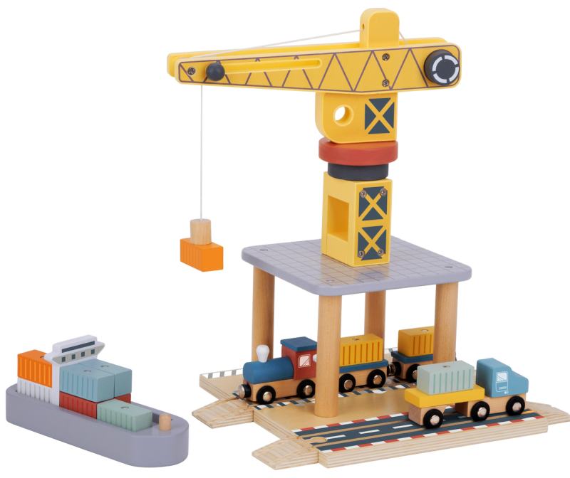 Tooky toy - Port Crane Cargo Set