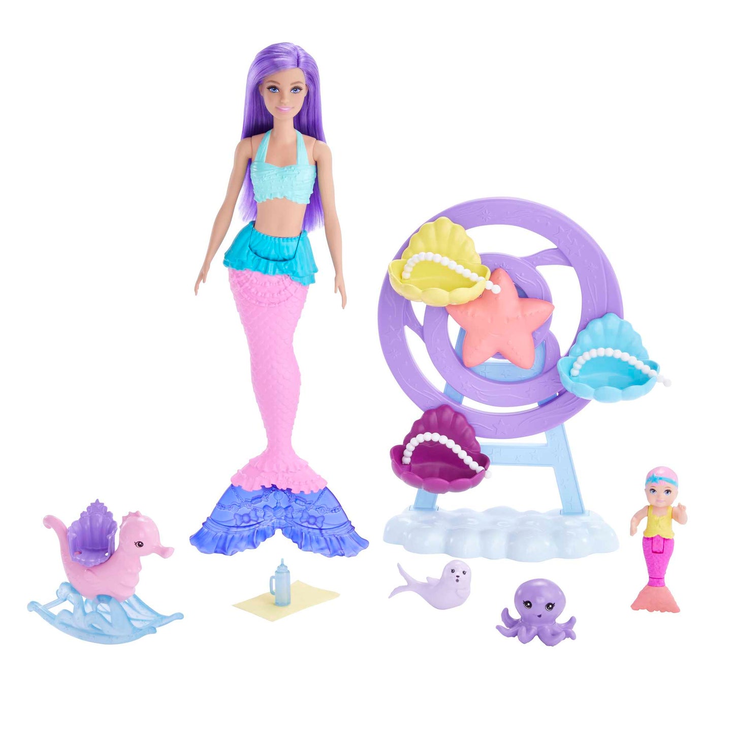 Barbie - Mermaid Doll, Nurturing Playset