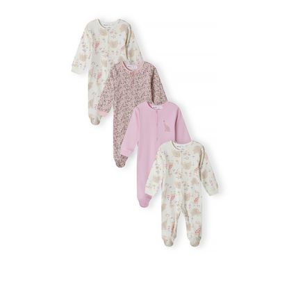 Minoti - Set of 4 rompers "GIRAFFE" for baby girl