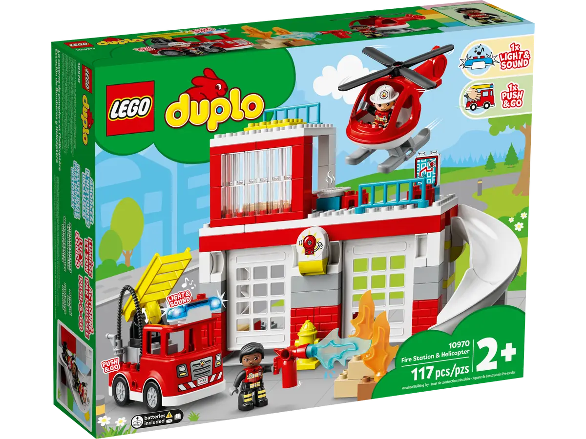 Lego - Duplo, Fire Station & Helicopter