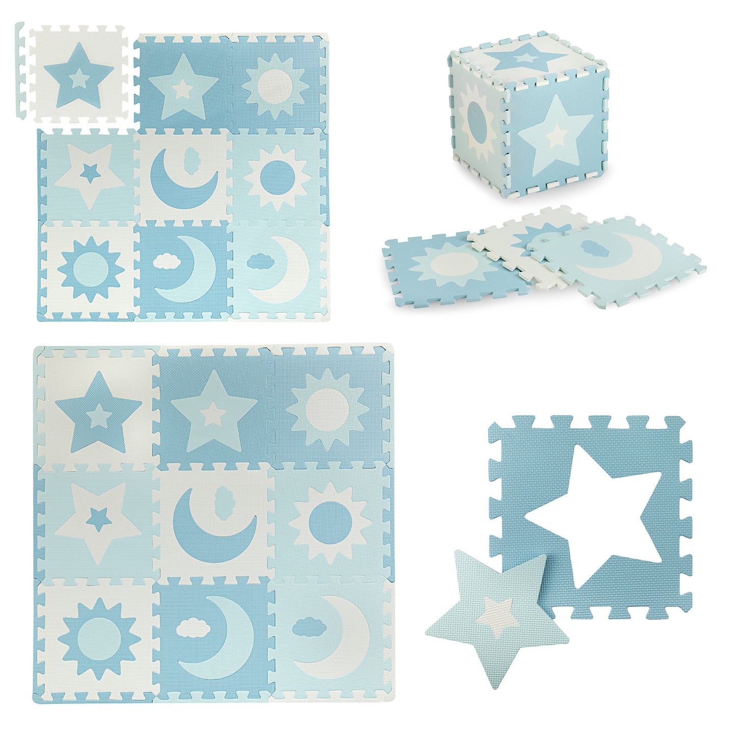 MoMi - NEBE foam puzzle piankowe blue