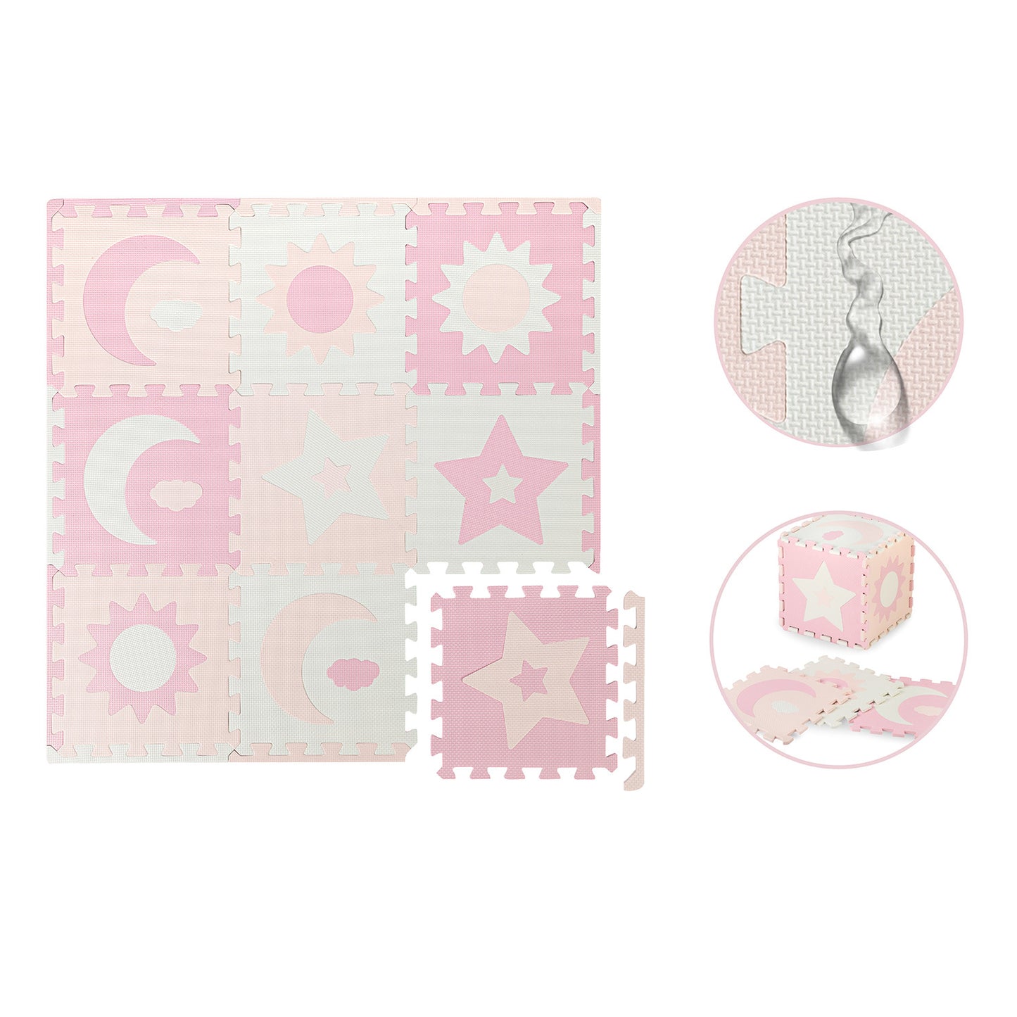 MoMi - NEBE foam puzzle piankowe pink