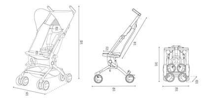 MoMi - GRACE pocket stroller black