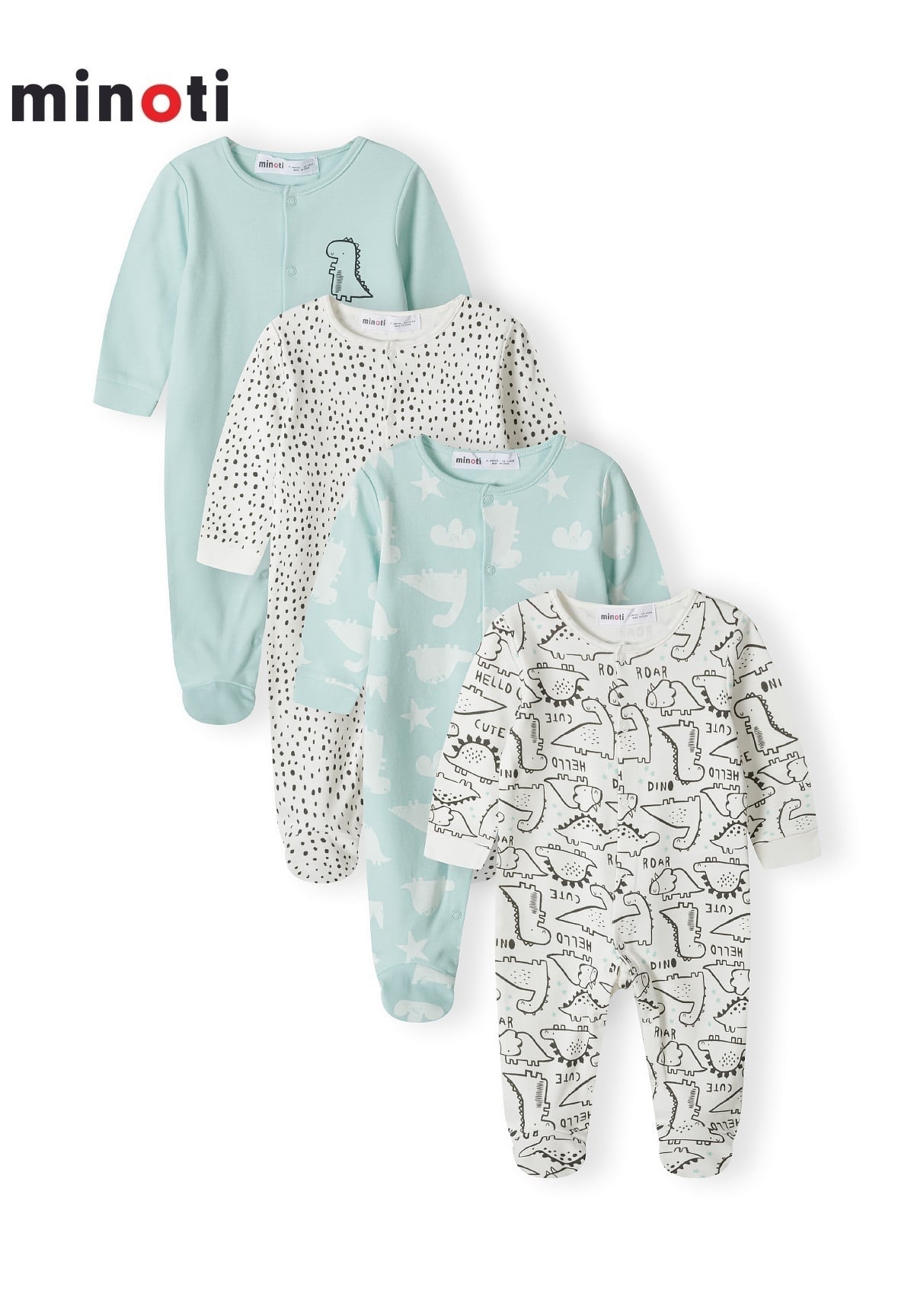 Minoti - Interlock 4 Pack Sleepsuit