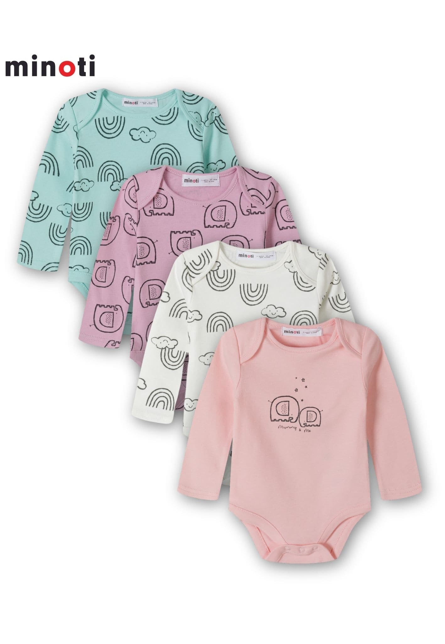 Minoti - Interlock 4 Pack Bodysuits