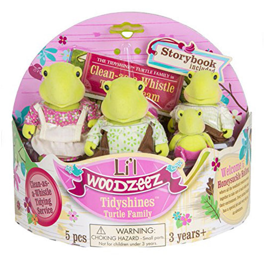 Li'l Woodzeez - The Tidyshine Turtles Family  (storybook included)