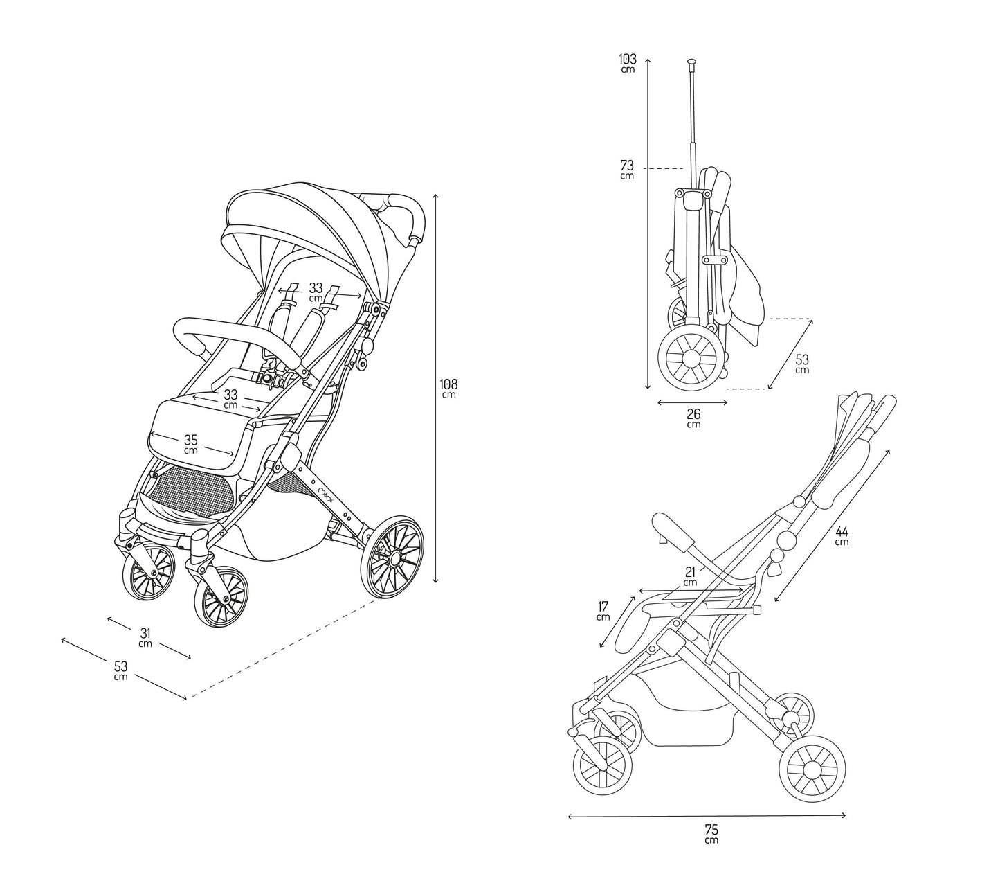 MoMi - ESTELLE PLUS LIGHT stroller