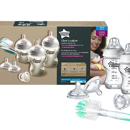 Tommee Tippee - Closer To Nature Glass Newborn Baby Bottle Starter Set 7 Pcs