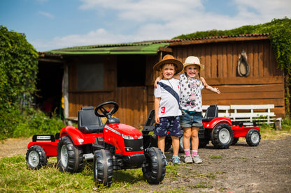 Falk - Red Massey Ferguson Pedal Tractor With Trailer