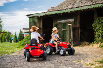 Falk - Red Massey Ferguson Pedal Tractor With Trailer