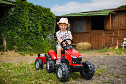 Falk - Red Massey Ferguson Pedal Tractor With Trailer