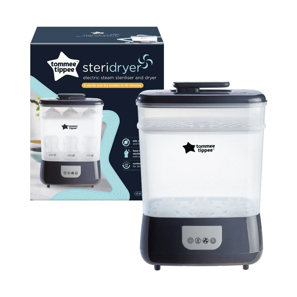 Tommee Tippee Steridryer Electric Steam Sterilizer and Dryer for Baby  Bottles and Accessories, Kills Viruses* and 99.9% of Bacteria, White