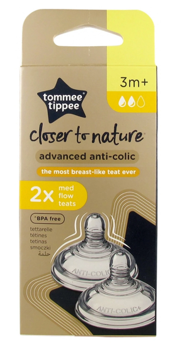 Tommee Tippee - Medium Flow Silicone Teat 3m+