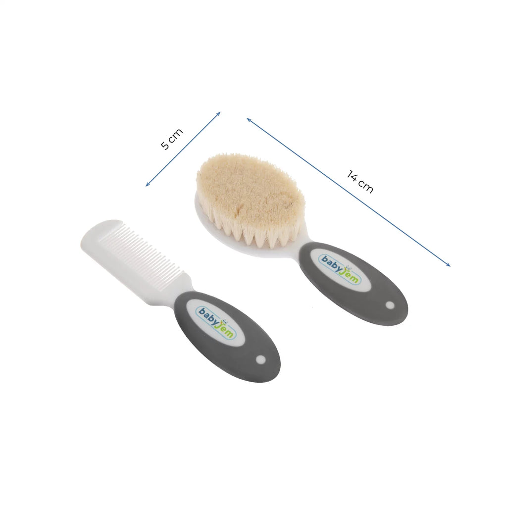 Babyjem brush comb set natural bristle
