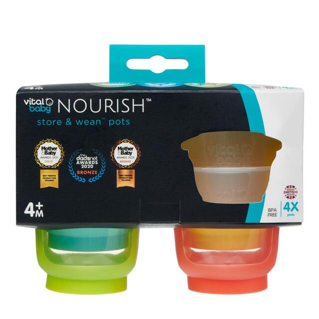 Vital Baby - nourish store and wean pots 120ml 4pk - natural