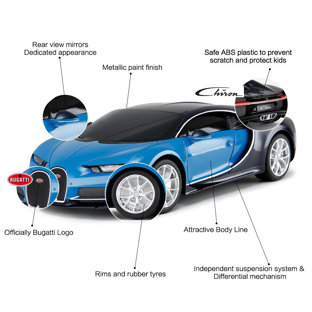 Rastar - R/C 1:24 Bugatti Chiron Blue