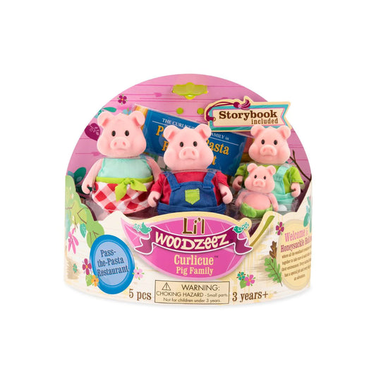 Li'l Woodzeez - The Curlicue Pigs Family  (storybook included)