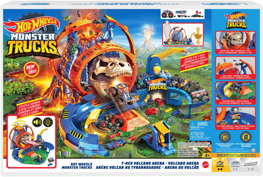 Hot Wheels - Monster Truck, T-Rex Volcano Arena