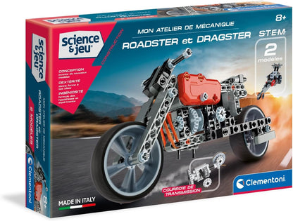 Clementoni -  Science Et Jeu, Mechanical workshop, Roadster & Dragster