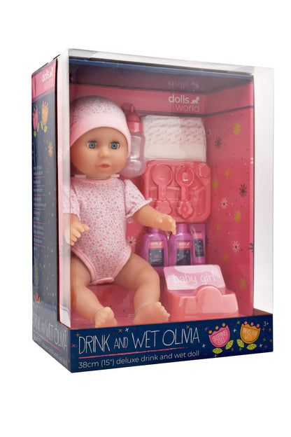 Dolls World - Drink & Wet Olivia 38cm