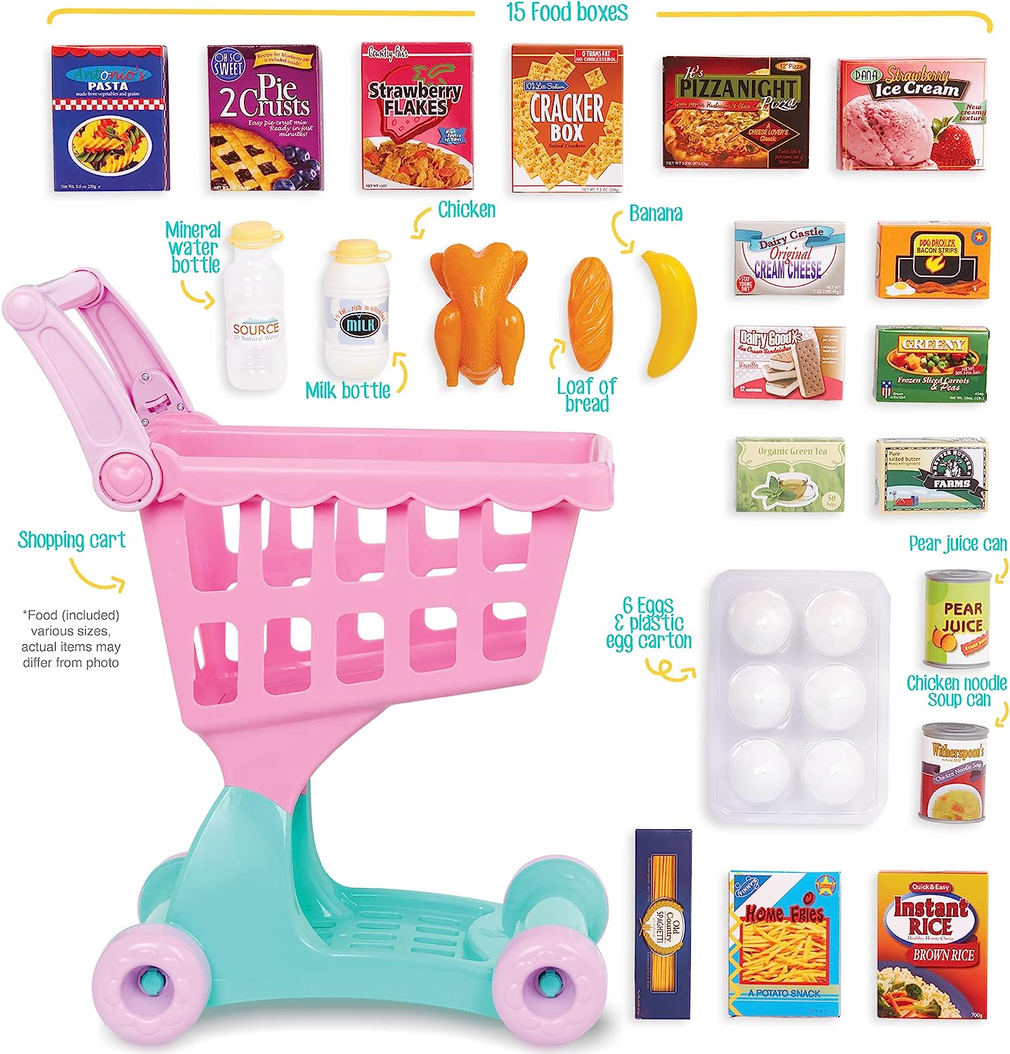 Play Circle - Shopping Day Grocery Cart – 30 Pieces