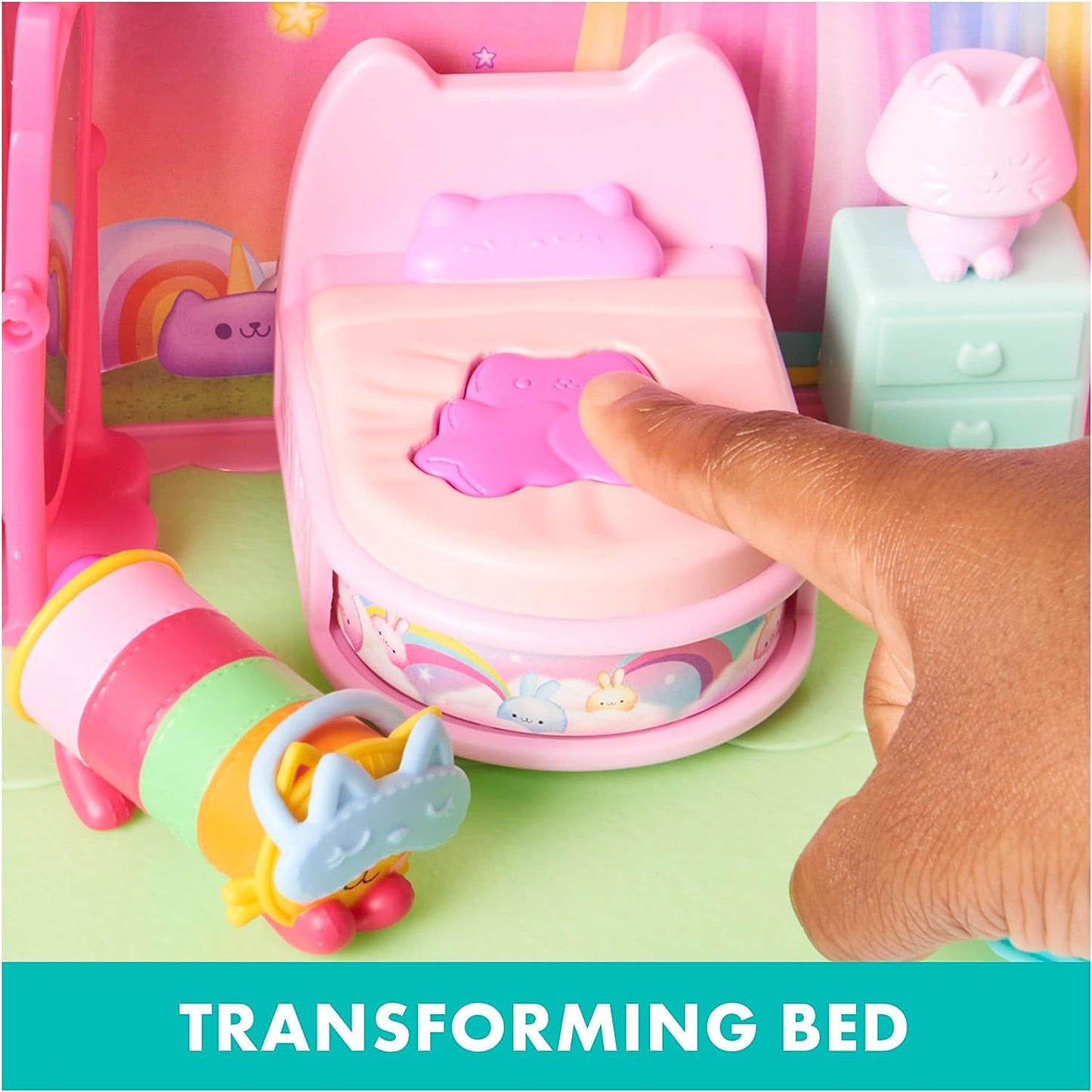 Spin Master - Gabby's Dollhouse, Pillow Cat's Sweet Dreams Bedroom Playset