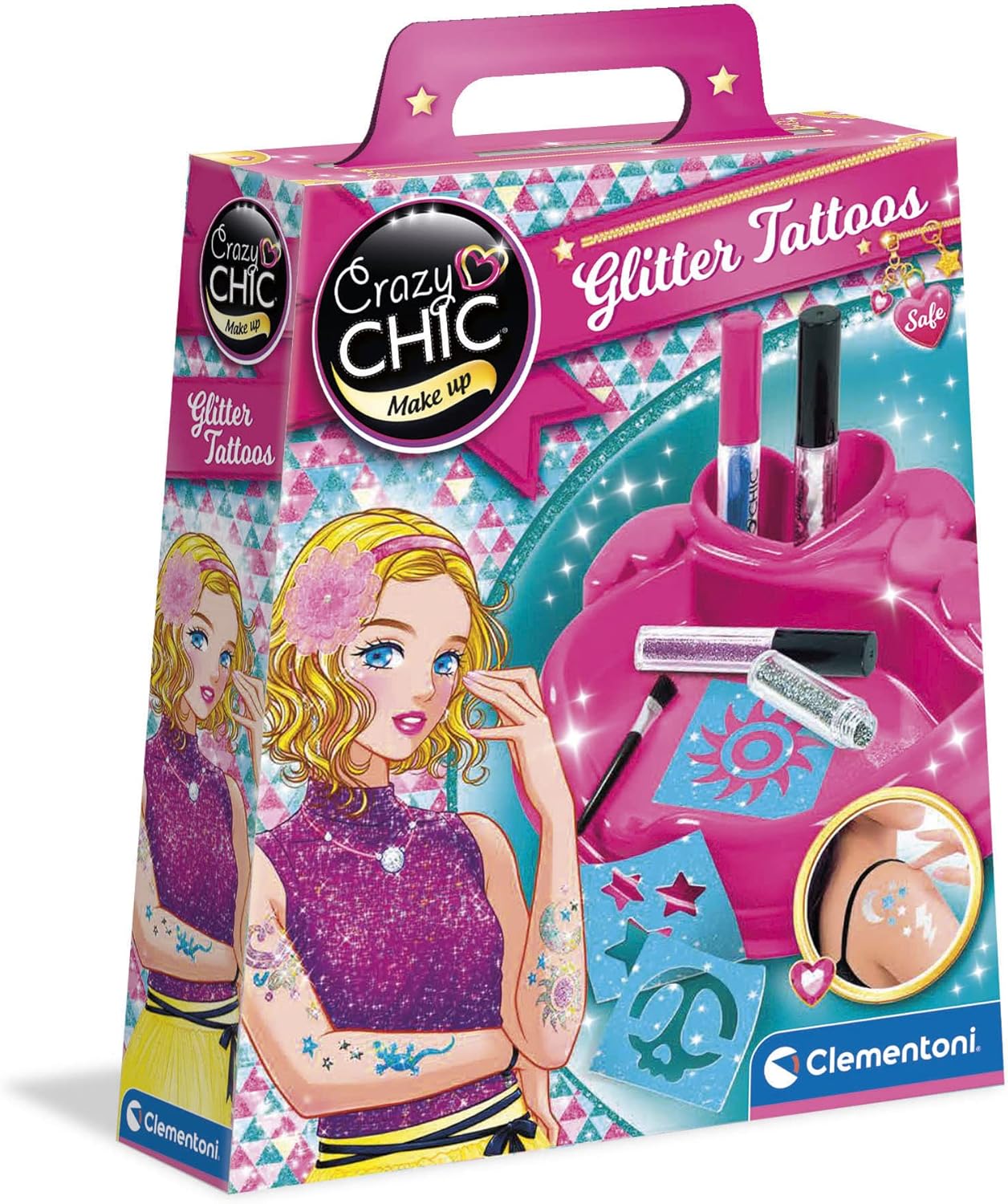 Clementoni -  Crazy Chic Glitter Tattoos