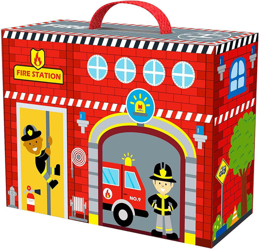 Tooky toy - Wooden Toy Portable Fire Station