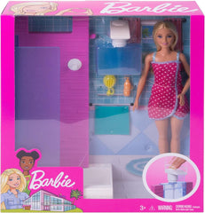 Barbie - Doll and Bathroom Set