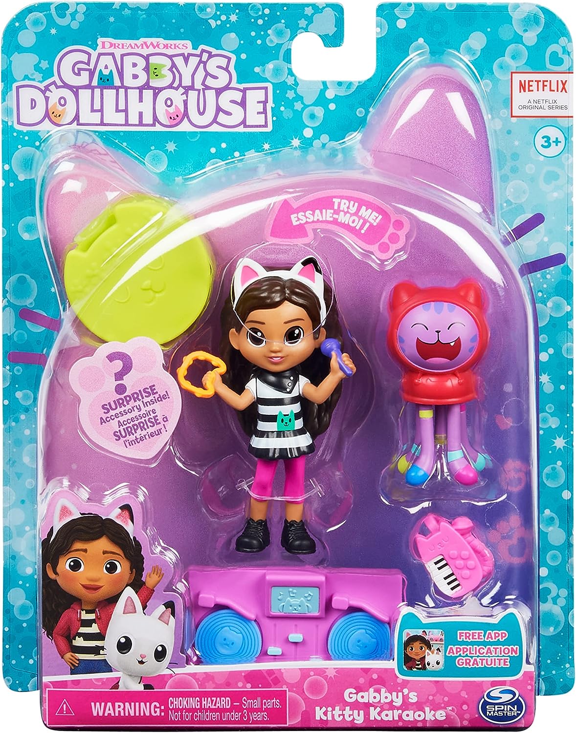 Spin Master - Gabby's Dollhouse, Kitty Karaoke Set with 2 Toy Figures