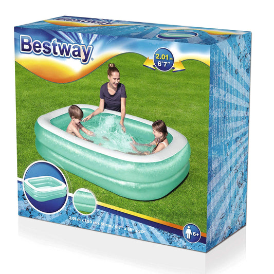 Bestway - Inflatable kids’ rectangle pool 201 x 150 x 51cm (6+)