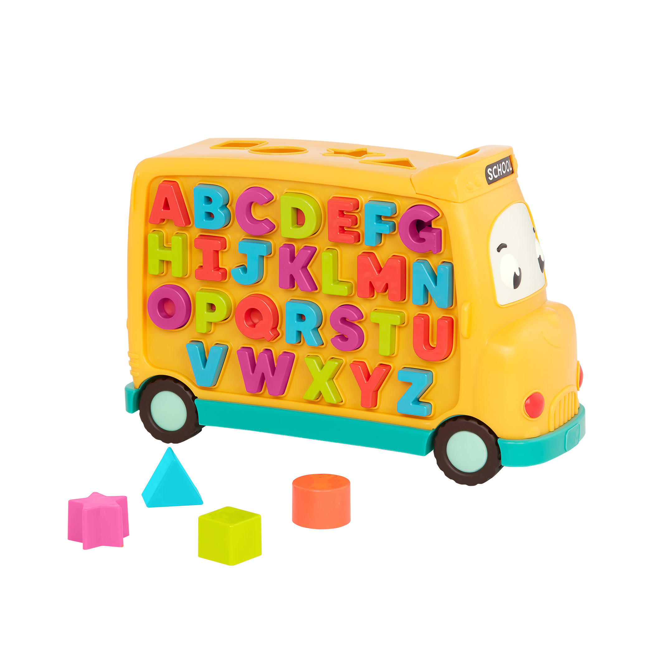 B. AlphaBus educational school bus toy