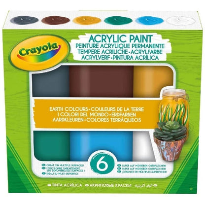 Crayola - 6 Earth Acrylic Color Paint