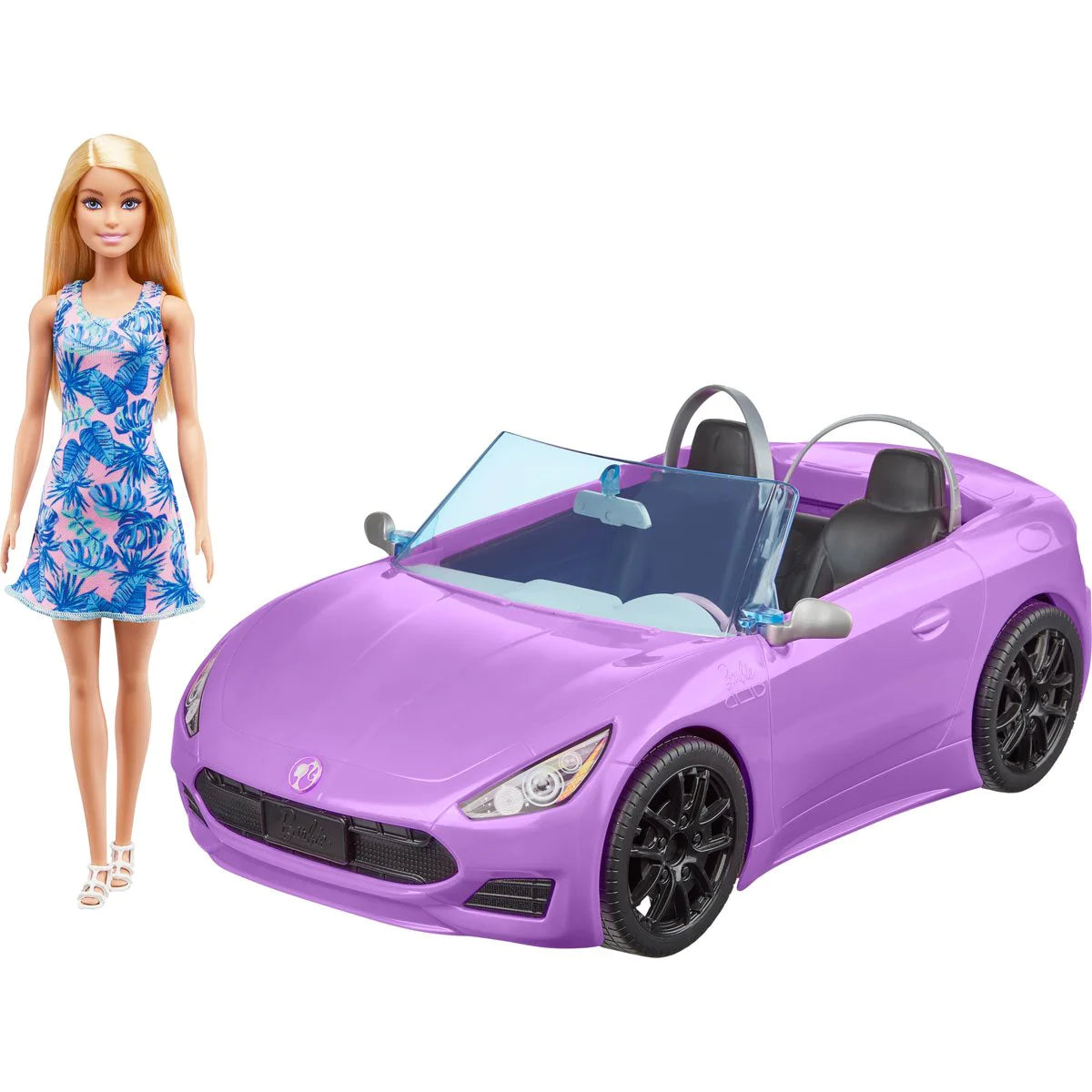 Barbie Doll and Purple Convertible