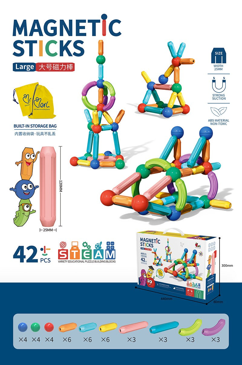 Blocks Toy - 42 Pcs Diy Magnetic And blocks