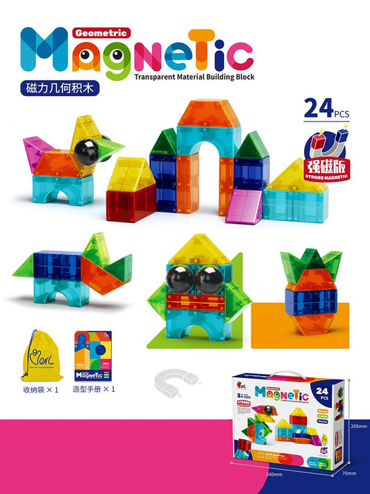 Blocks Toy - 24 Pcs Magnetic And blocks