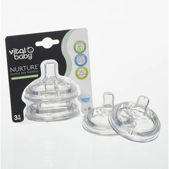Vital Baby - nurture breast like teats medium flow 2pk